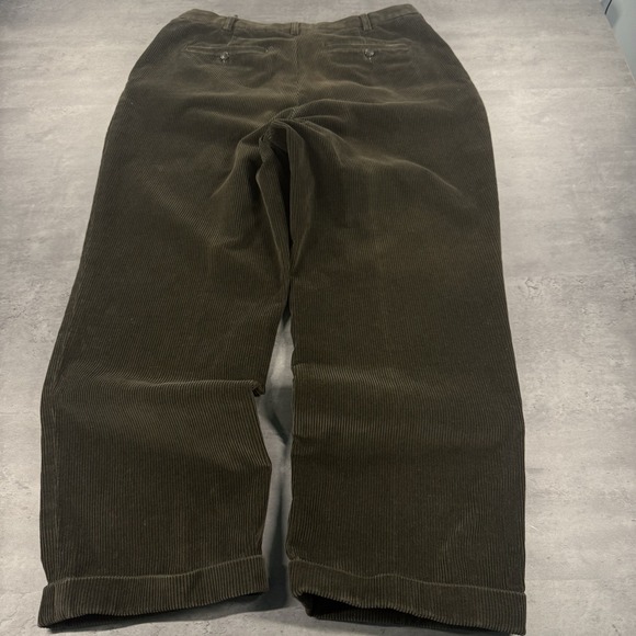 Brooks Brothers Elliot Corduroy Pants 37x29 Brown Pleated Cuffed Dress Formal - Picture 4 of 11